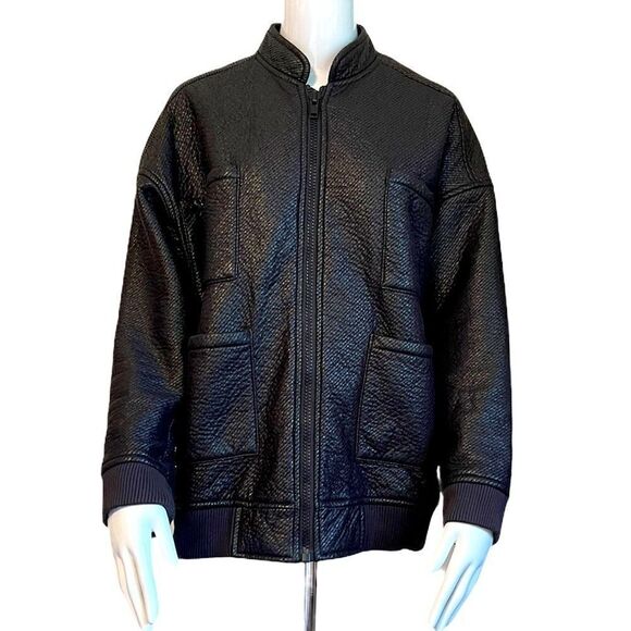 3/$25 SILENCE + NOISE Black Pockets Zipper Down Jacket.Size S - Picture 1 of 9